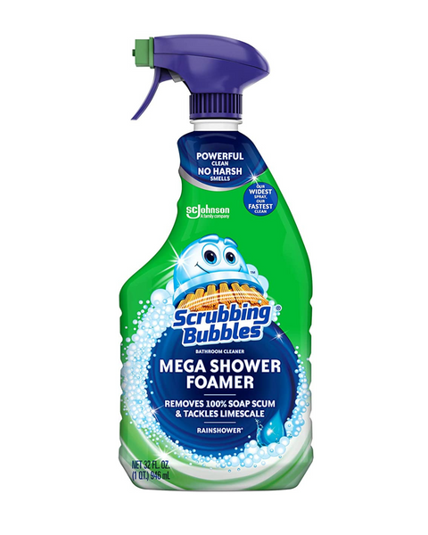Scrubbing Bubbles Mega Shower Foamer Disinfecting Spray, Rainshower Scent (32 oz)