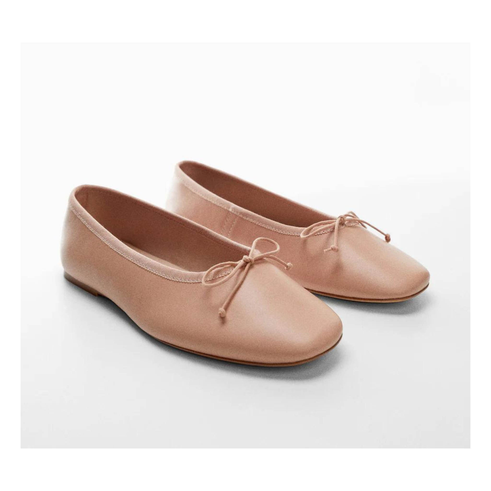 Mango Bow Leather Ballerina Flat (3 COLORS)