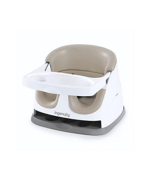Ingenuity Baby Base 2-in-1 Booster Feeding & Floor Seat with Self-Storing Tray