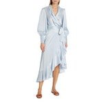 Zimmermann Asymmetric Silk Wrap Midi-Dress (2 COLORS)