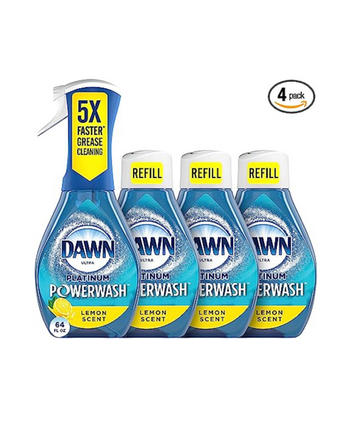 Kit básico de espray para platos Dawn Platinum Powerwash con 3 recambios de aroma a limón