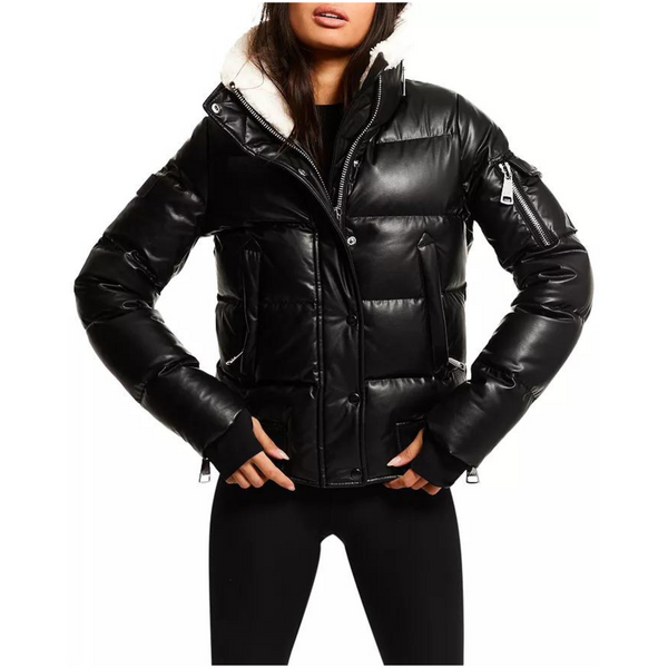 Sam Allegra Leather Puffer Coat