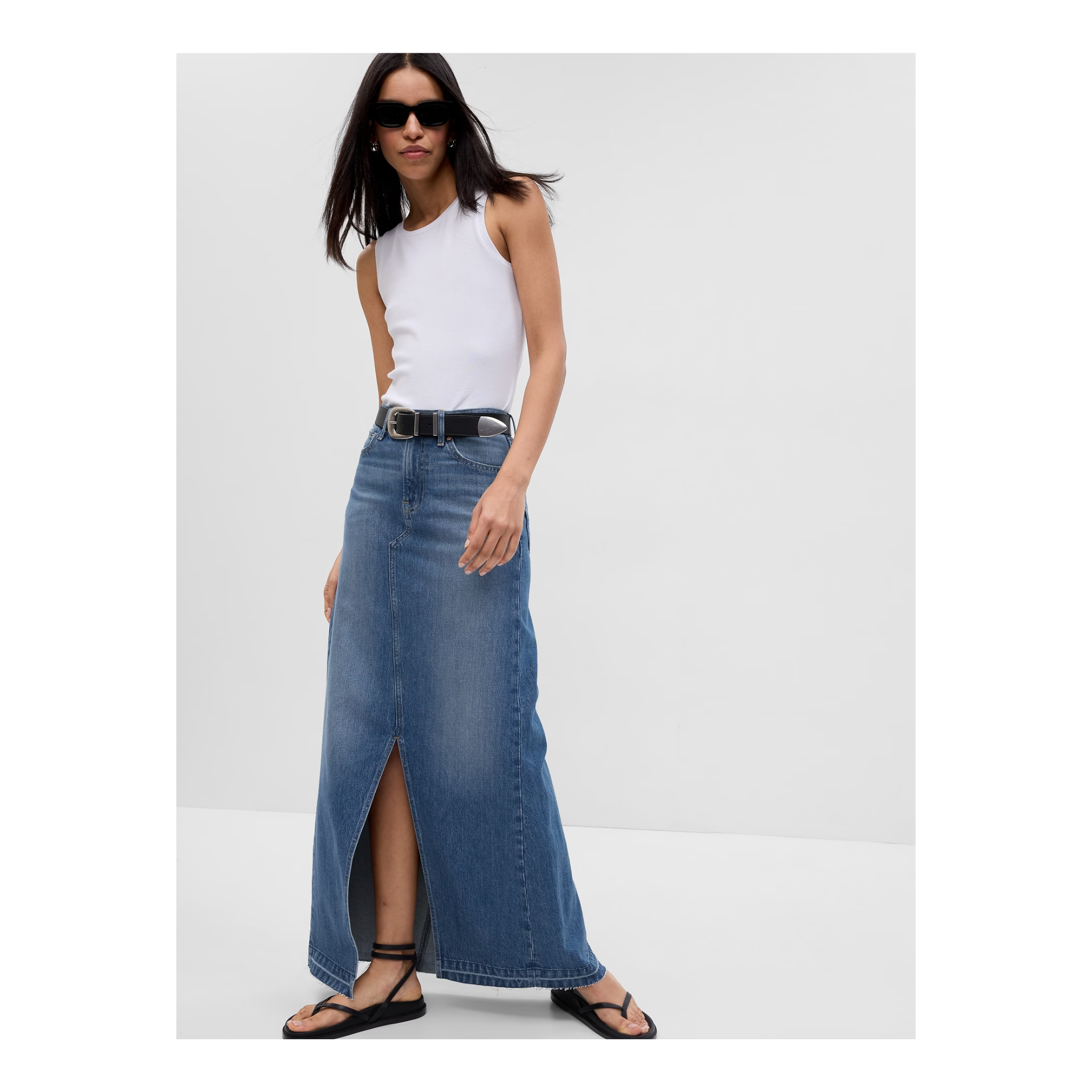 GAP Denim Maxi Skirt with Washwell
