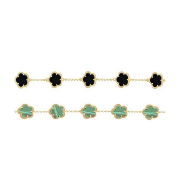 Van Cleef & Arpels Inspired 14K Goldplated Bracelet Set