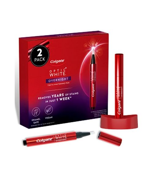 Paquete de 2 bolígrafos blanqueadores dentales nocturnos Colgate Optic White