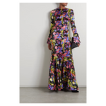 CAROLINE CONSTAS Allonia floral-print stretch-silk gown
