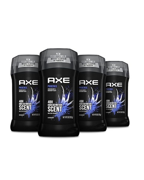 Pack of 4 AXE Phoenix Deodorant 48H Odor Protection Aluminum Free Deodorant