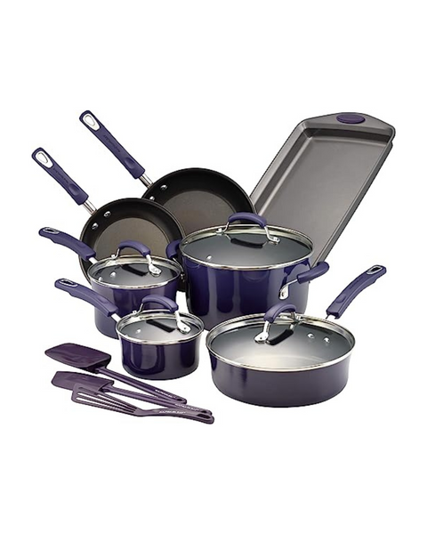 Rachael Ray 14 Piece Brights Nonstick Cookware Pots and Pans Set