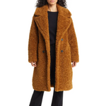 BCBGeneration Double Breasted Faux Fur Teddy Coat