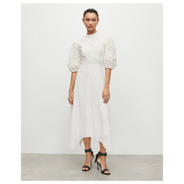AllSaints Camila Puff Sleeve Broderie Maxi Dress