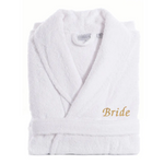 Gold Embroidered 'Bride' / 'groom' Terry Bathrobe