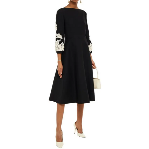 MIKAEL AGHAL (Valentino) Lace Applique Midi Dress