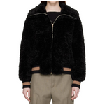 HERNO Women's Black Curly Bomber Jacket