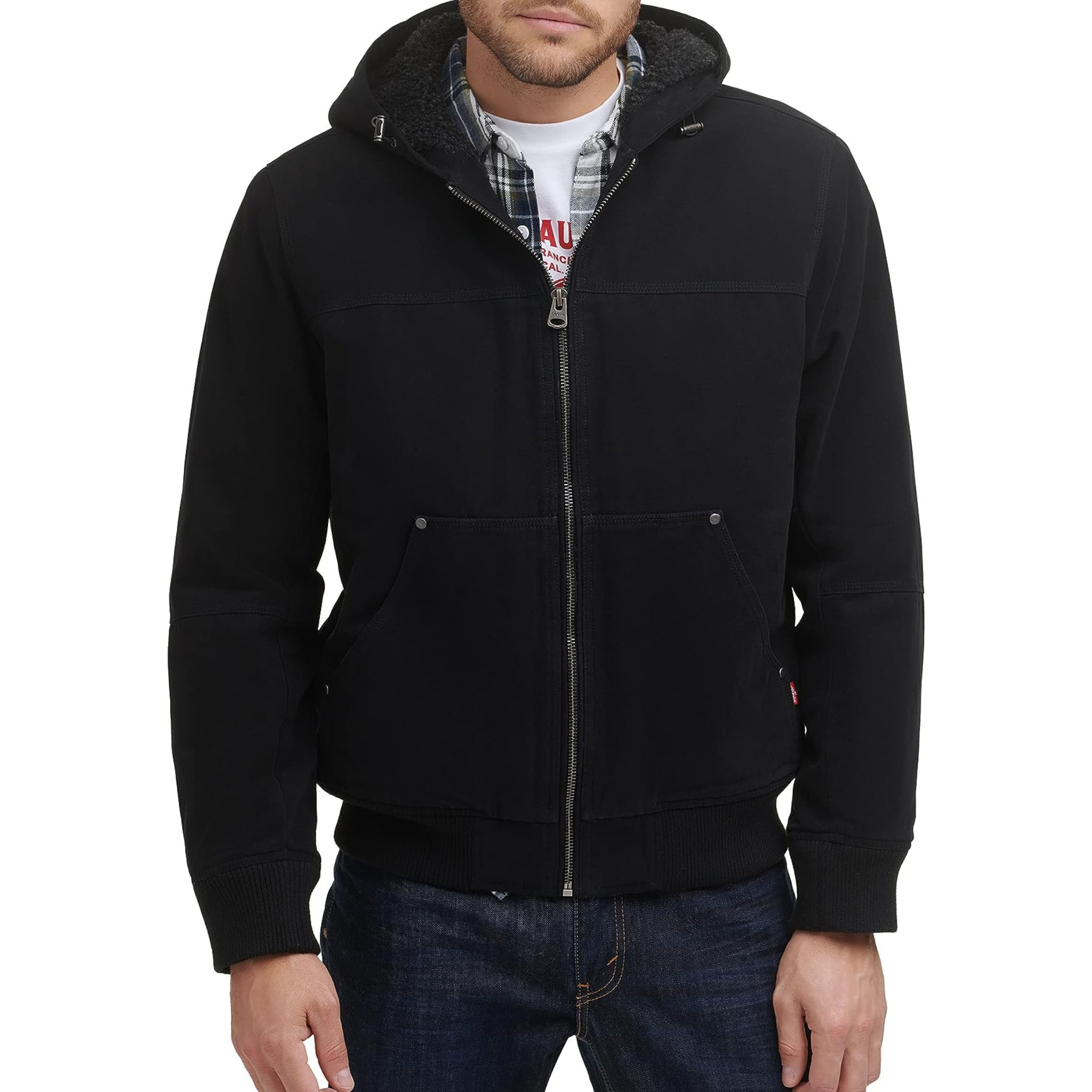 Levi's Cotton Canvas Hooded Jacket with Sherpa Lining (3 COLORS)