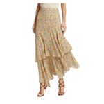 Veronica Beard Kaneli Tiered Paisley Midi-Skirt