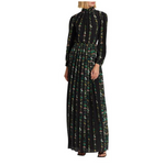 Vestido plisado de crepé de China floral de Adam Lippes