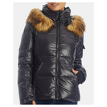 S13 Gloss Down Puffer Coat With Faux Fur Hood (2 COLORS)
