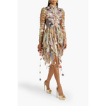 Vestido de gasa estampado metalizado con adornos de Zimmermann