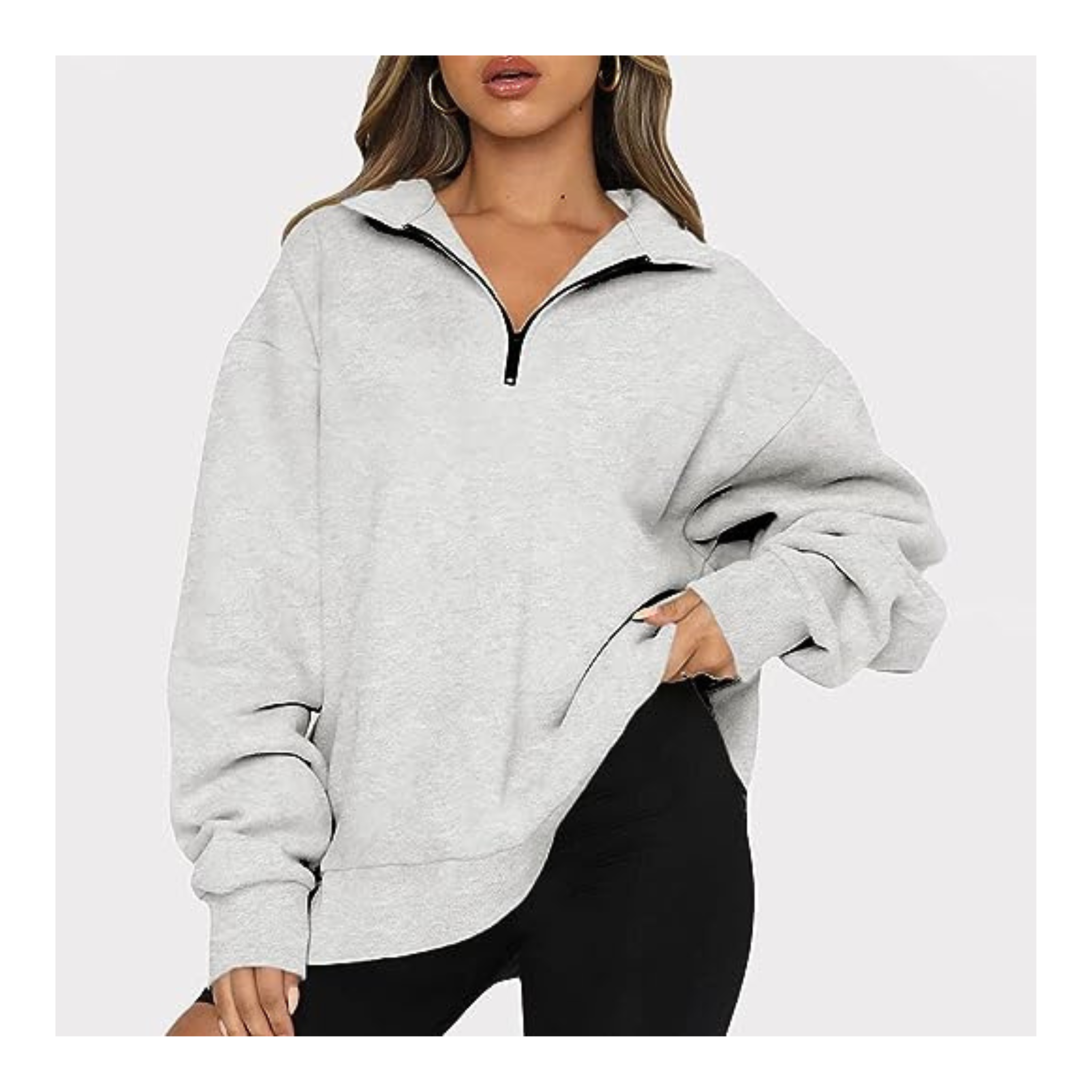 Women's Oversized Casual Half Zip Pullover Tops (MANY COLORS)