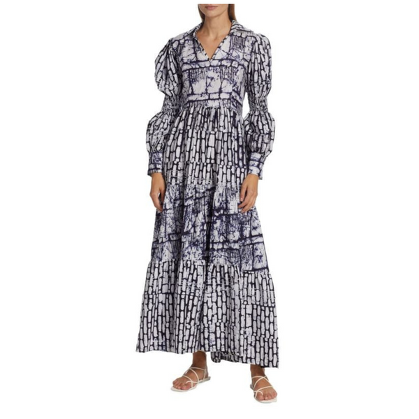 Busayo Puff Sleeve Collared Maxi Dress