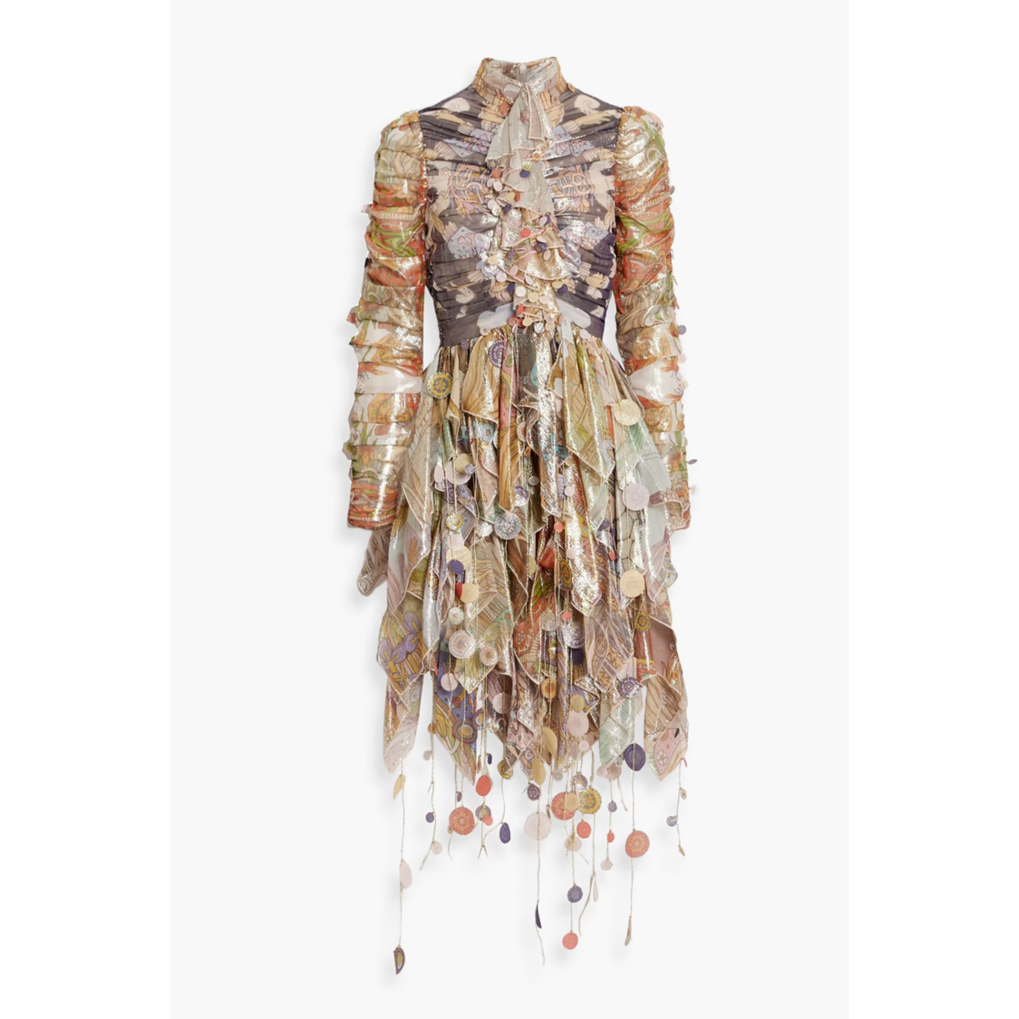 Zimmermann Embellished metallic printed chiffon dress