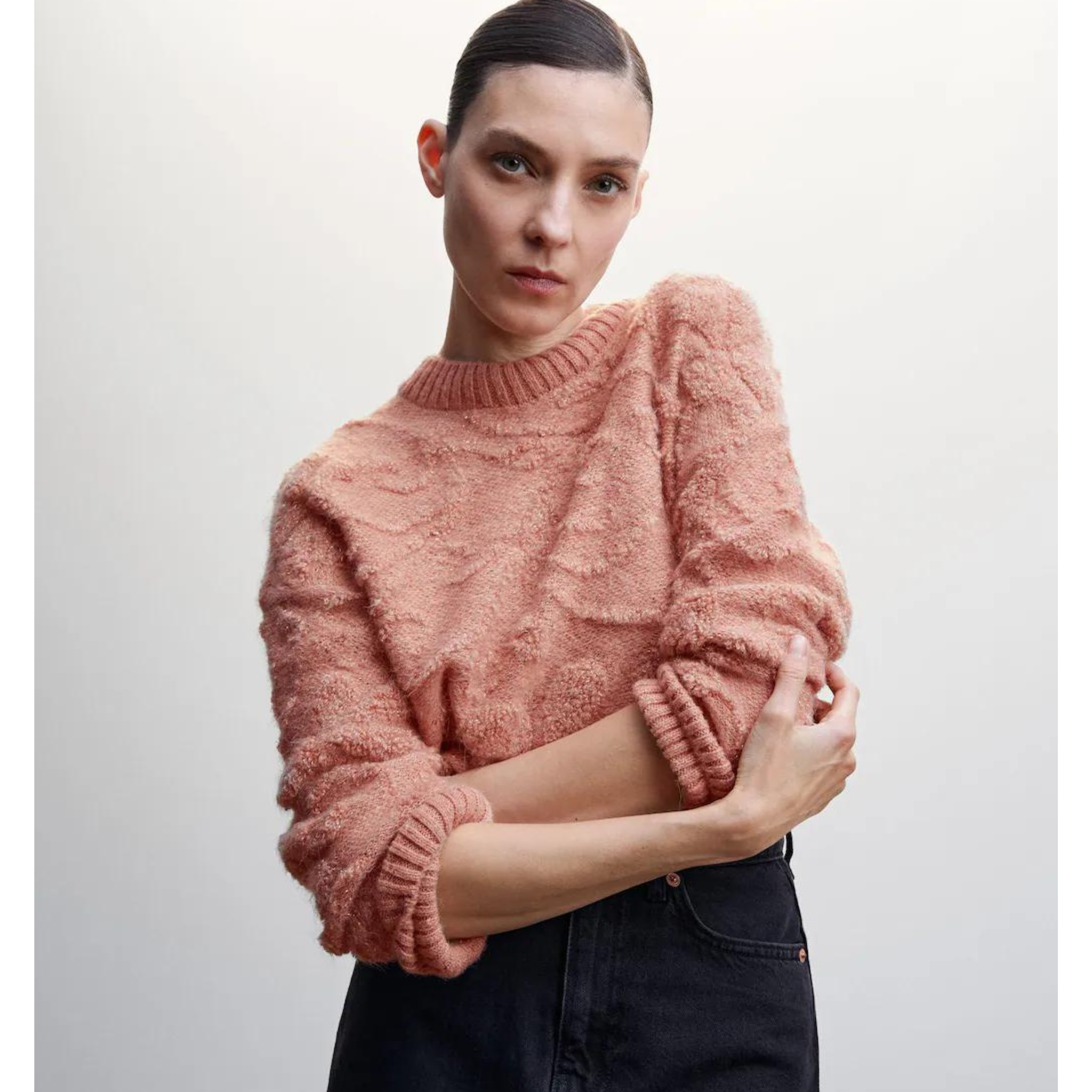 Mango Jacquard Knitted Sweater