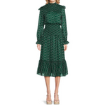 Area Stars Geometric Smocked Midi Dress