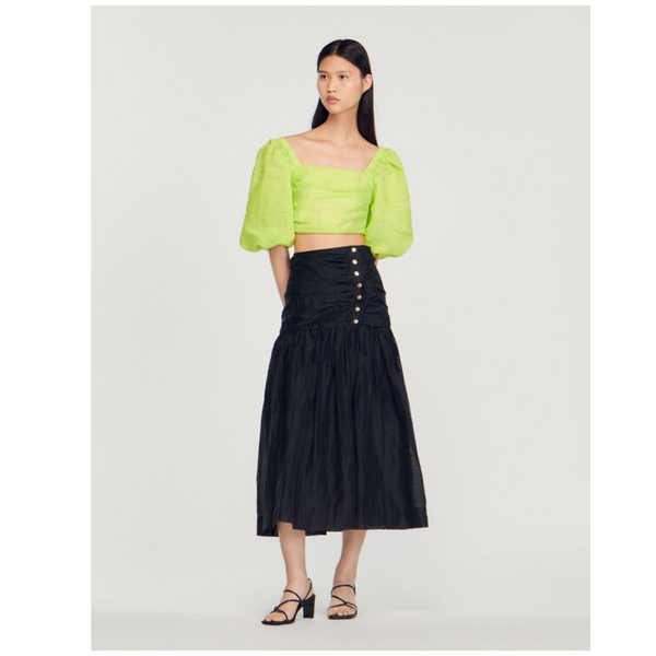 Sandro Gathered Long Skirt