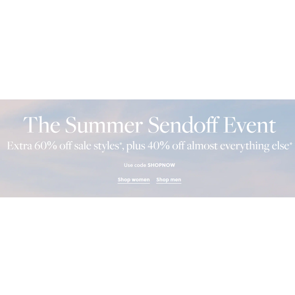 ¡Evento de despedida de verano de J Crew! 60% EXTRA + 40% DE DESCUENTO ¡Todo lo demás!