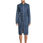 RAG & BONE Mia Belted Denim Knee Dress