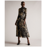 Vestido midi con estampado abstracto de Ted Baker