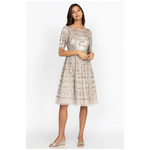 Johnny Was Champage Beaded Mesh Dress