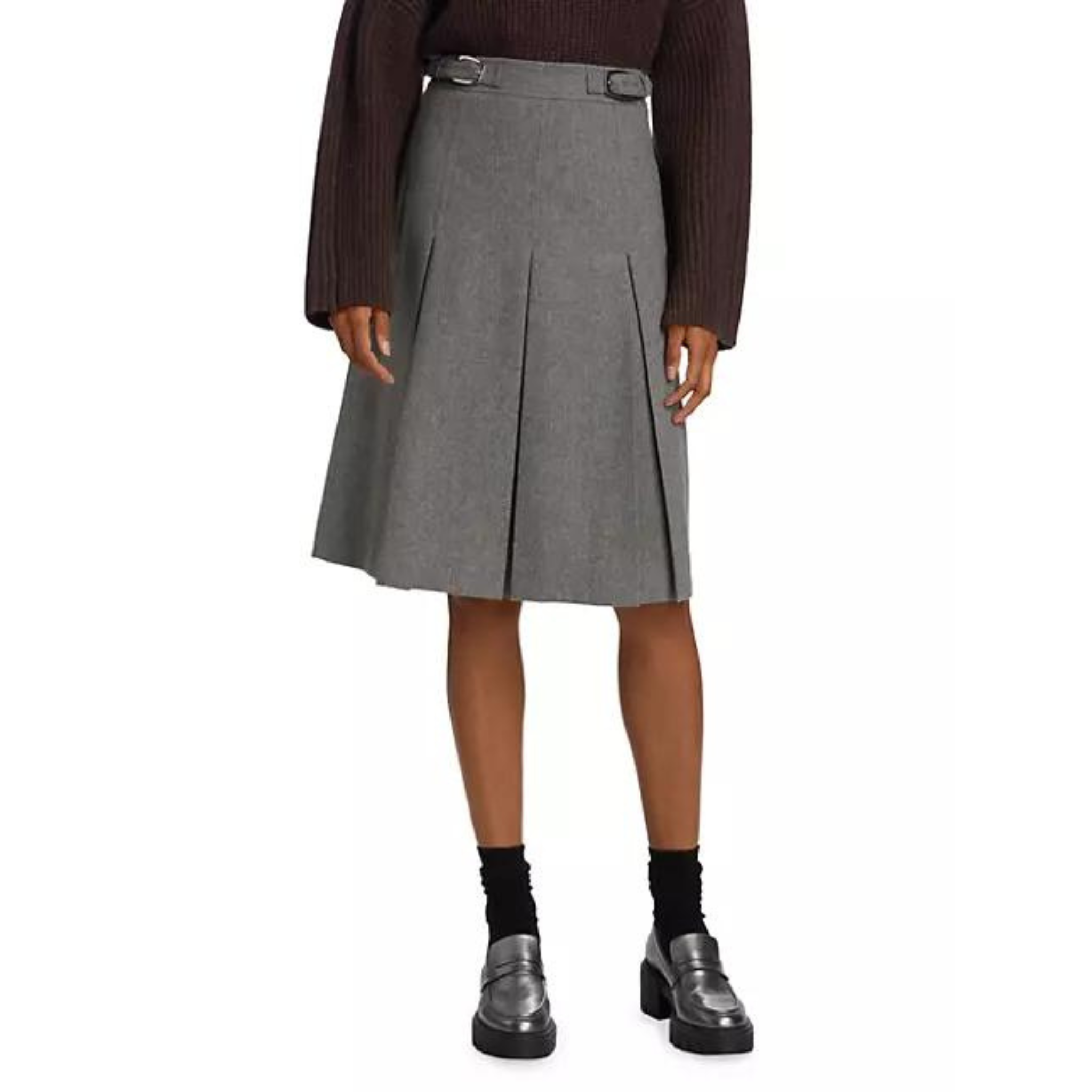 Rag & Bone Pleated Wool-Blend Skirt