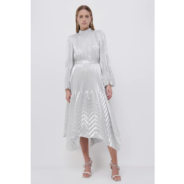 Simkhai Metallic Chevron Midi Dress