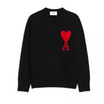 Jersey con cuello redondo y logo AMI en intarsia (HOMBRE)