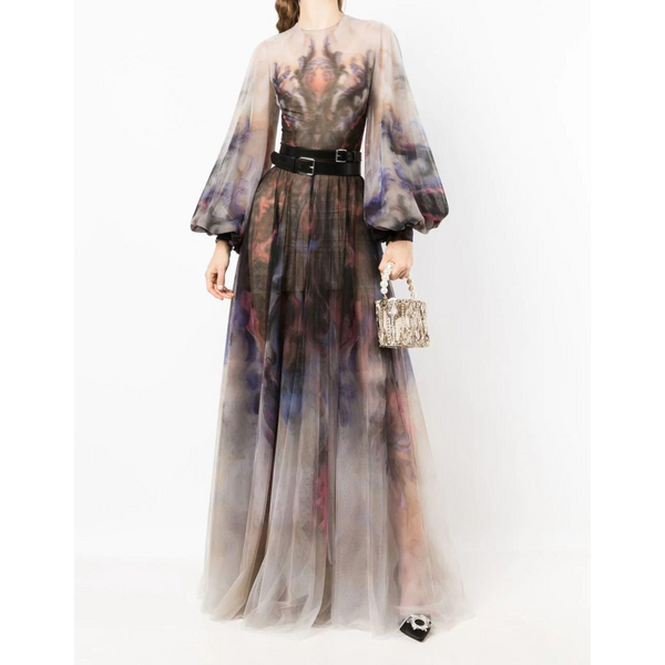 Saiid Kobeisy Printed Evening Gown