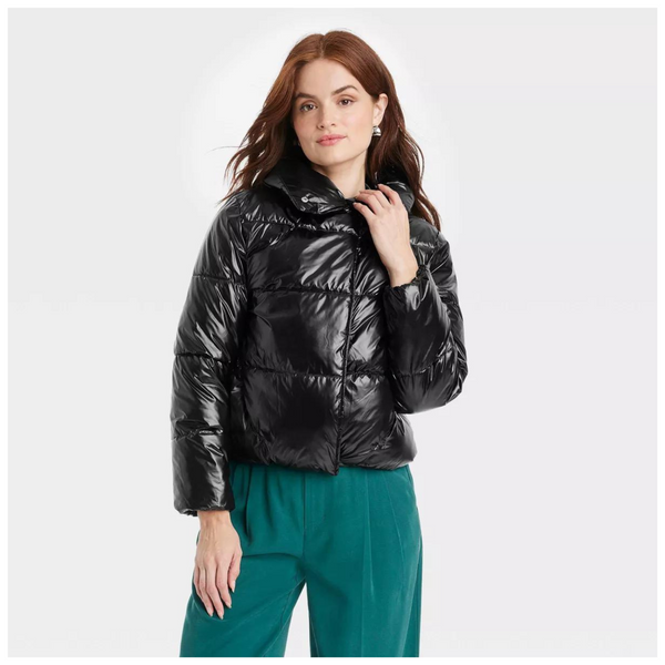 A New Day™ Women's Short Relaxed Puffer Jacket (7 COLORS)