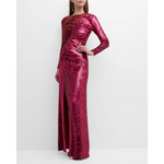 Ilkyaz Ozel Iman Vestido fruncido de lentejuelas en dos tonos