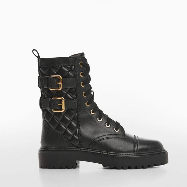 Botines militares de cuero de Mango