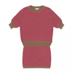 Falda/top de punto con estampado de monogramas para niñas Fendi (niñas pequeñas y grandes)