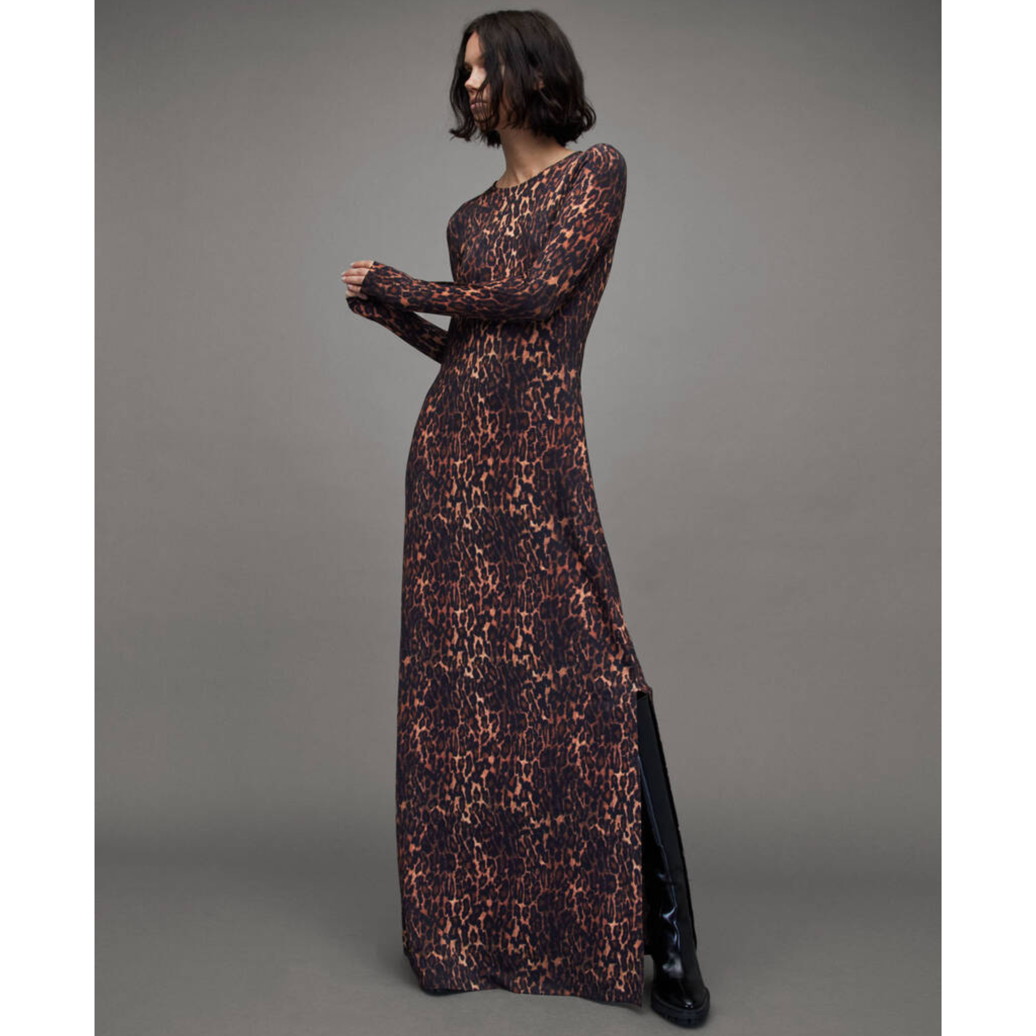 AllSaints Katlyn Leopard Print Anita Maxi Dress