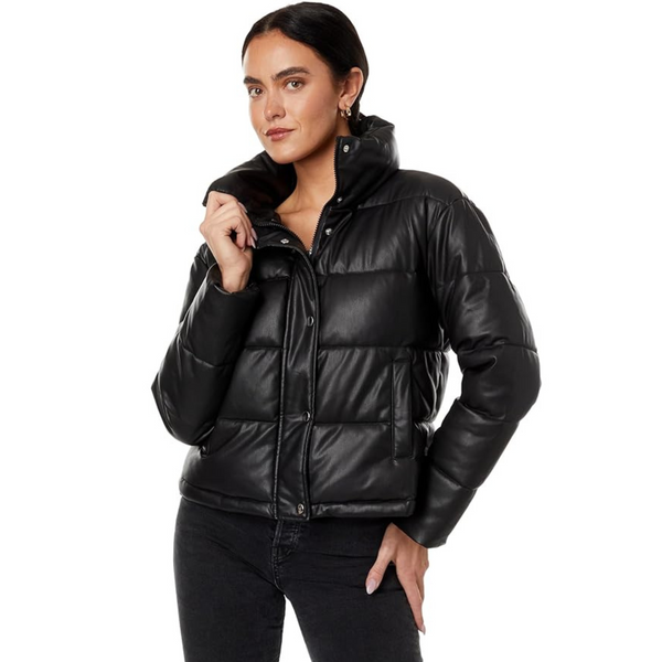 Avec Les Filles Faux-Ever Leather™ Cropped Puffer (3 COLORS)