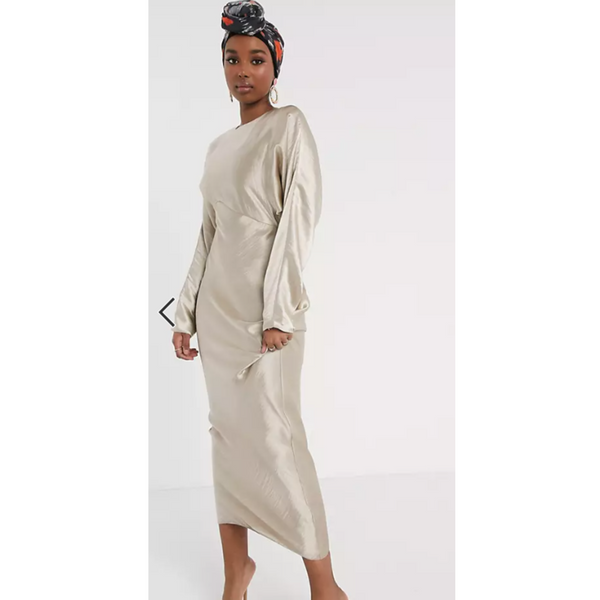 ASOS satin batwing maxi dress