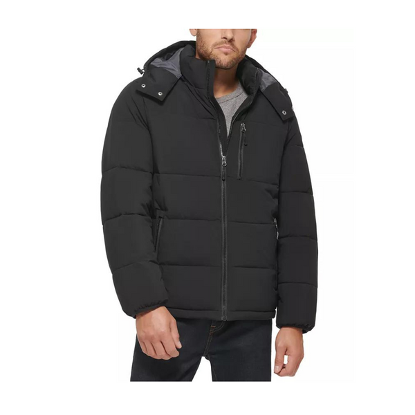 Chaqueta acolchada elástica con capucha para hombre (varias)