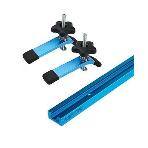 Powertec 48" Universal T-Track With 2 Hold-Down Clamps