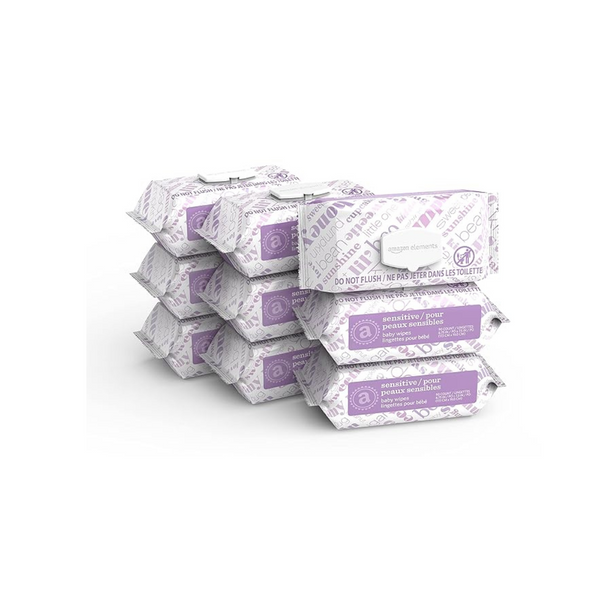 Paquete de 27 toallitas para bebés Amazon Elements de 90 unidades