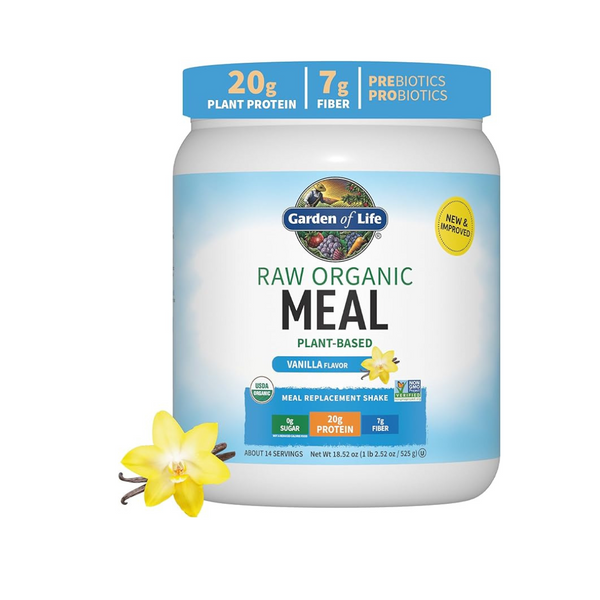 Batidos sustitutivos de comidas orgánicos crudos Garden of Life Proteína en polvo vegana
