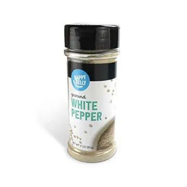 Marca Amazon – Happy Belly Pimienta Blanca Molida (3 Oz)
