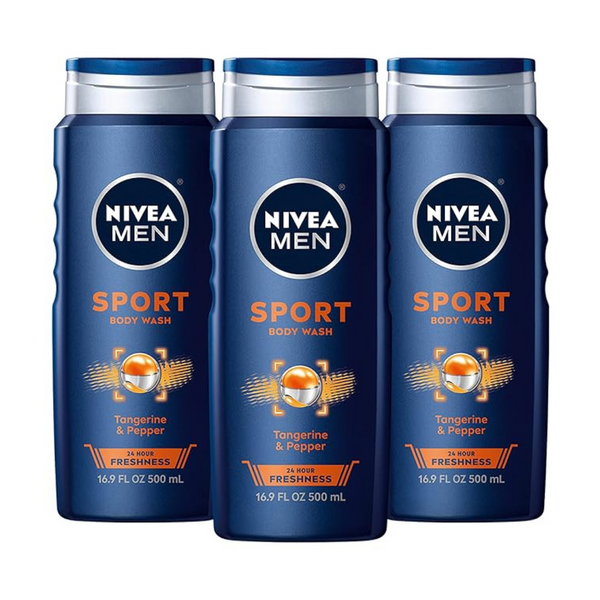 Paquete de 3 jabones corporales deportivos Nivea Men con minerales revitalizantes