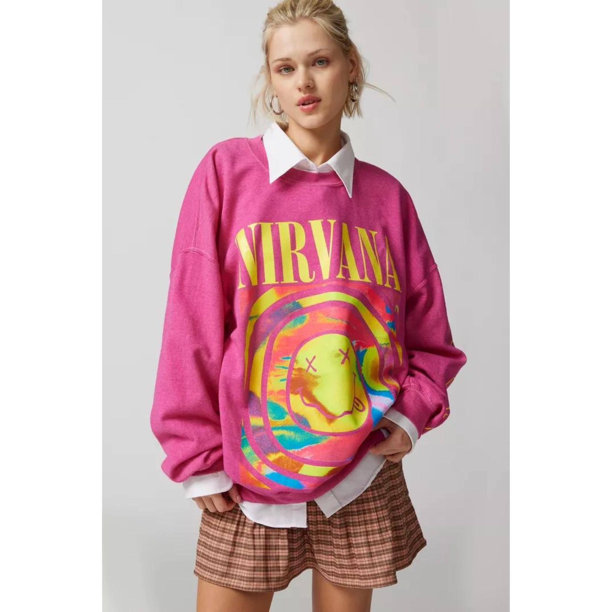 Nirvana Smile Overdyed Crew Neck Sweatshirt (3 COLORS)